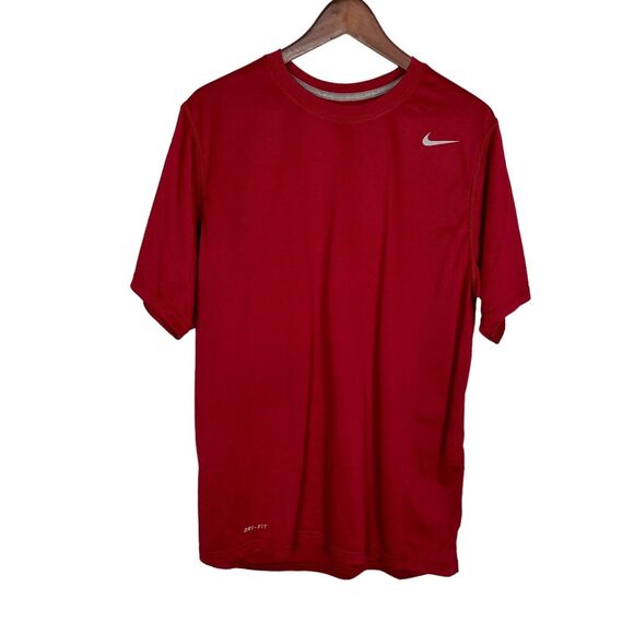 Nike Red Dri-Fit Short Sleeve Active T-Shirt Men's Large - Picture 1 of 6